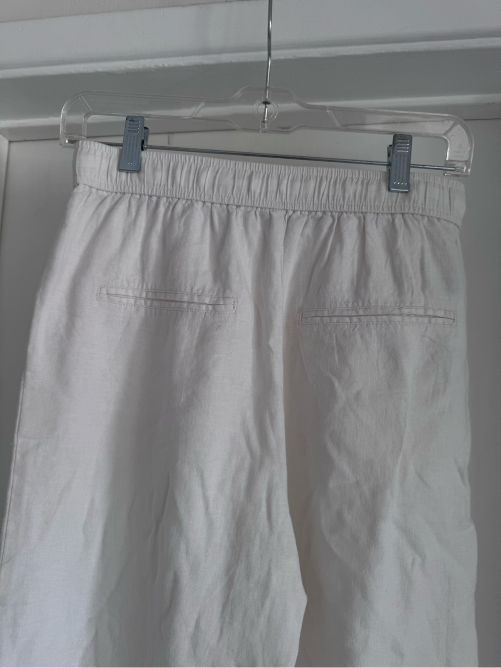 Mango Drawstring Linen-Blend Pants in White - Picture 8 of 8